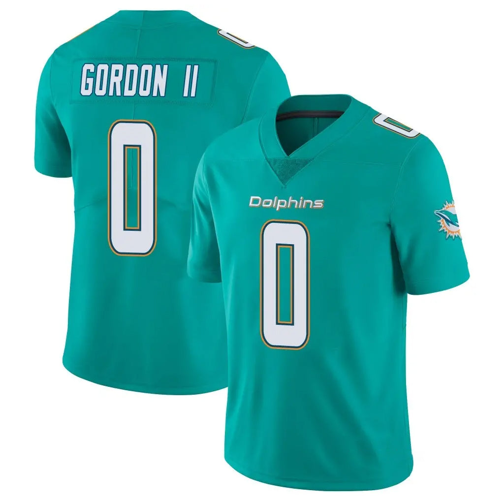 Tlead M.Dolphins #0 Ollie Gordon II Player Aqua Limited Vapor Untouchable Home Game Stitched Jerseys