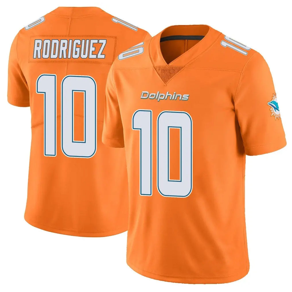 Tlead M.Dolphins #10 Jacob Rodriguez Player Orange Limited Home Game Stitched Jerseys
