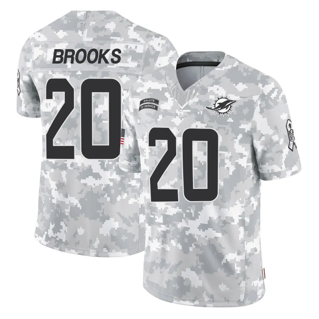 Tlead M.Dolphins #20 Jordyn Brooks Player Arctic Camo Salute To Service Limited Game Stitched Jerseys