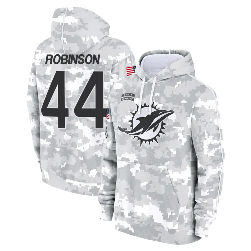 Tlead M.Dolphins #44 Chop Robinson Player Arctic Camo Salute to Service Hoodies Limited Game Stitched Jerseys