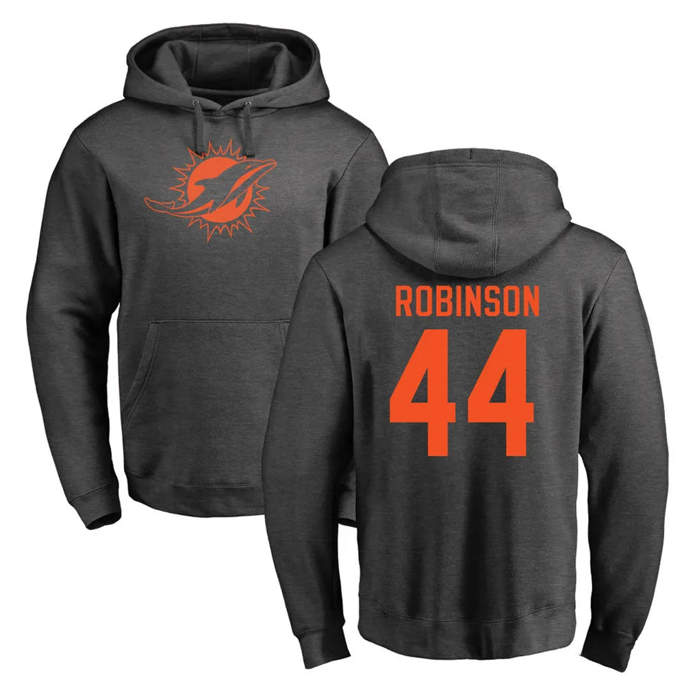 Tlead M.Dolphins #44 Chop Robinson Player Darkgray Pullover Hoodies Limited Stitched Jerseys
