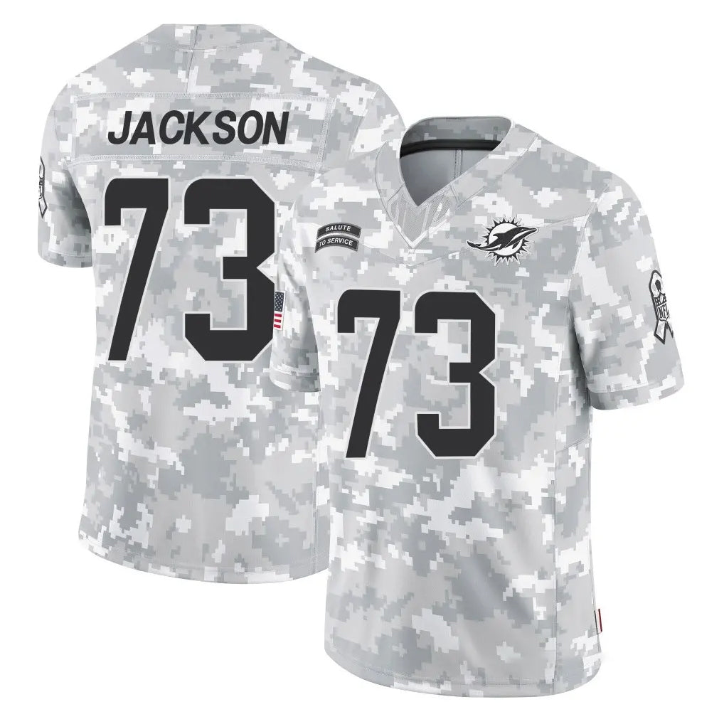 Tlead M.Dolphins #73 Austin Jackson Player Arctic Camo Salute To Service Limited Game Stitched Jerseys