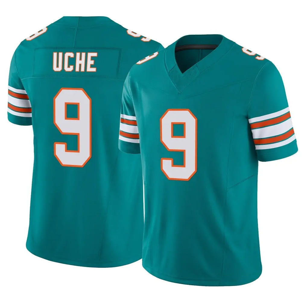 Tlead M.Dolphins #9 Joshua Uche Player Aqua Limited Alternate Vapor F.U.S.E. Home Game Stitched Jerseys