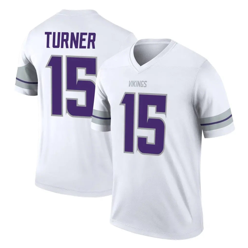 Tlead MN.Vikings #15 Dallas Turner Player White Alternate Legend Home Game Stitched Jerseys