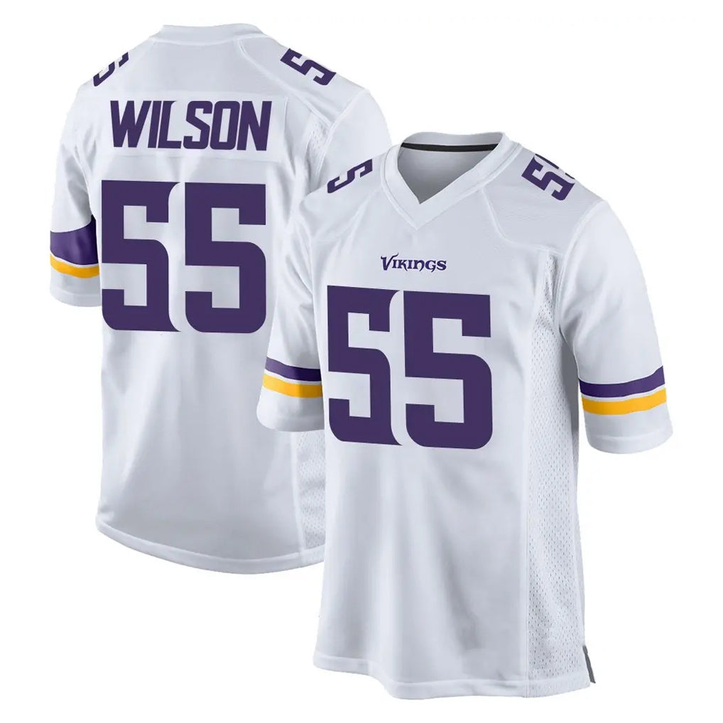 Tlead MN.Vikings #55 Eric Wilson Player White Home Game Stitched Jerseys