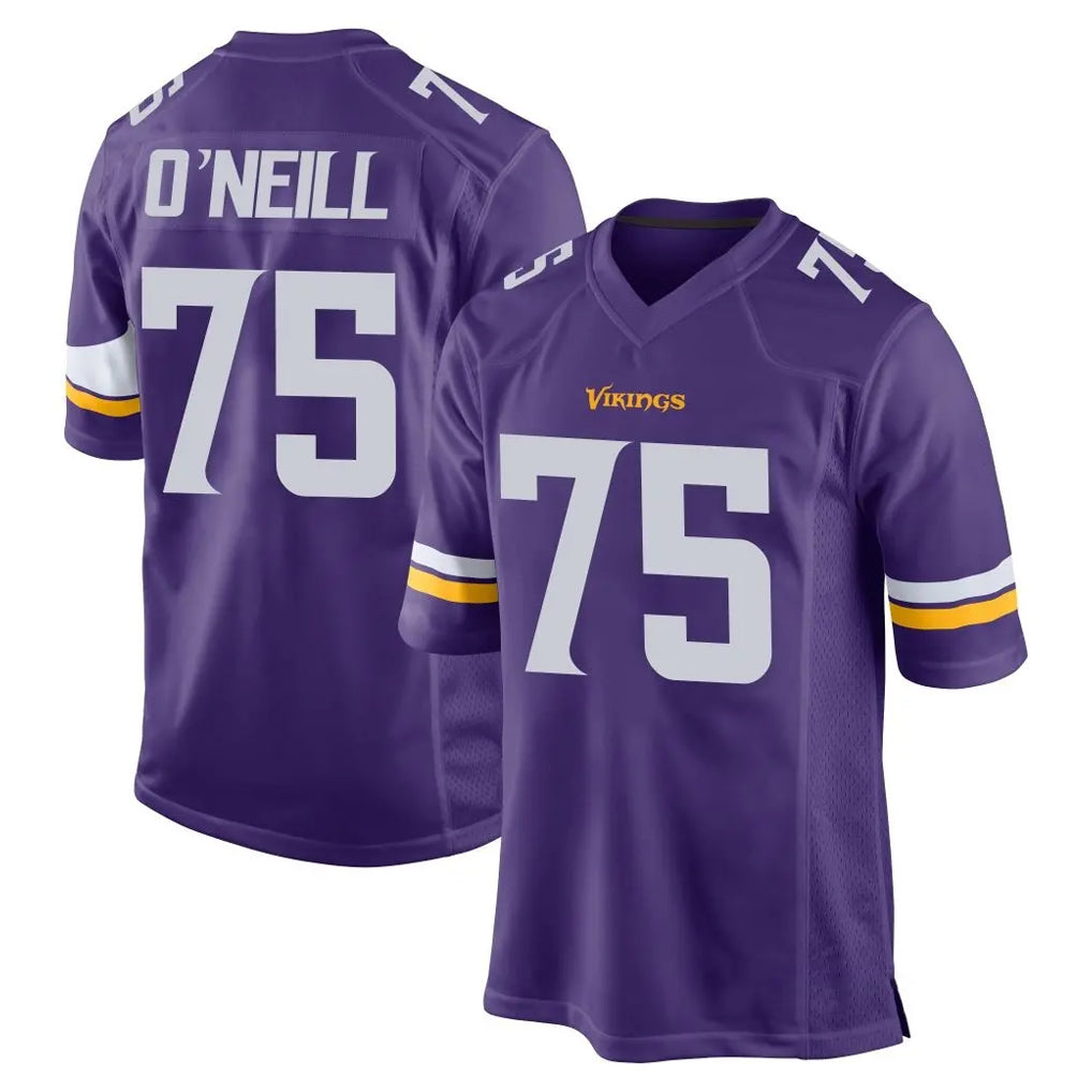 Tlead MN.Vikings #75 Brian O'Neill Player Purple Home Game Stitched Jerseys