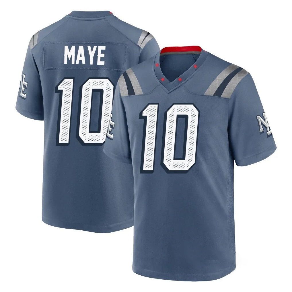 Tlead NE.Patriots #10 Drake Maye Player Blue Rivalries Collection Home Game Stitched Jerseys