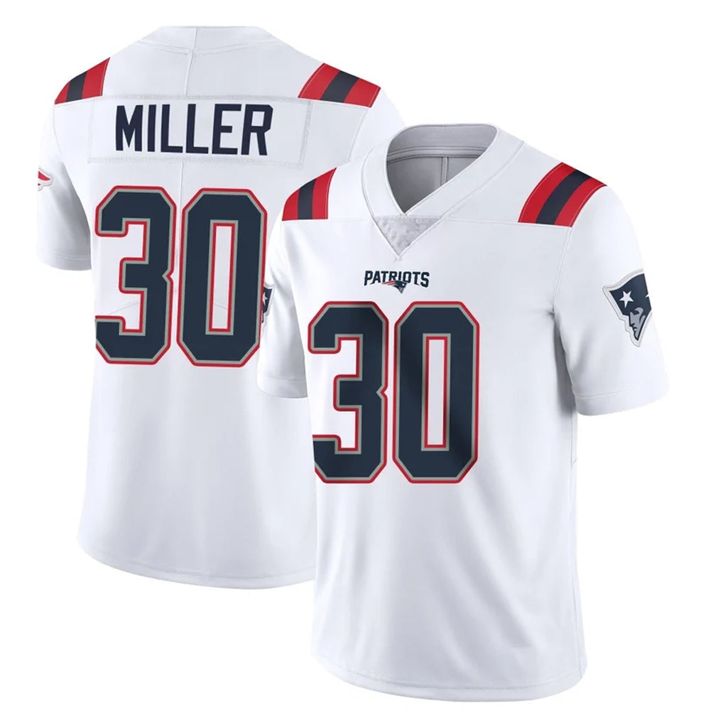 Tlead NE.Patriots #30 Jam Miller Player White Vapor Untouchable Home Game Stitched Jerseys