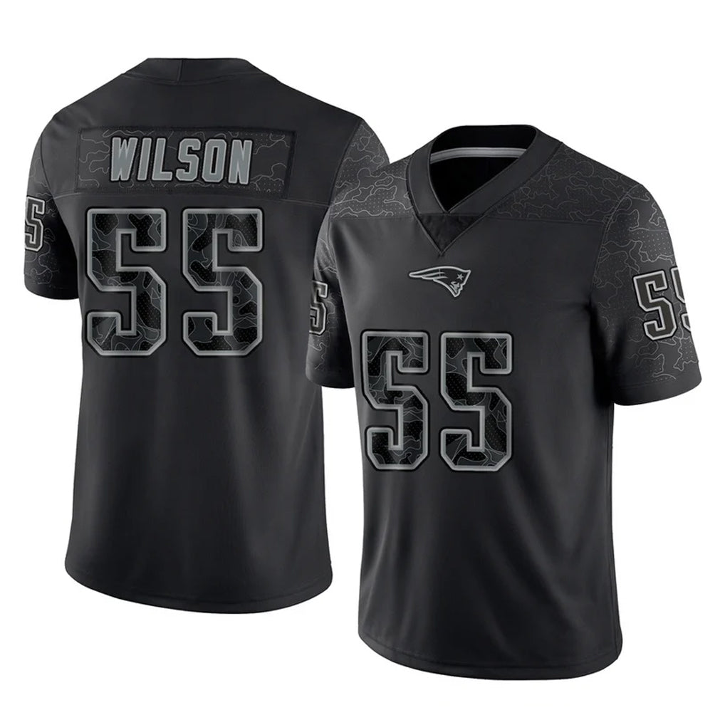 Tlead NE.Patriots #55 Jared Wilson Player Black Reflective LImited Home Game Stitched Jerseys