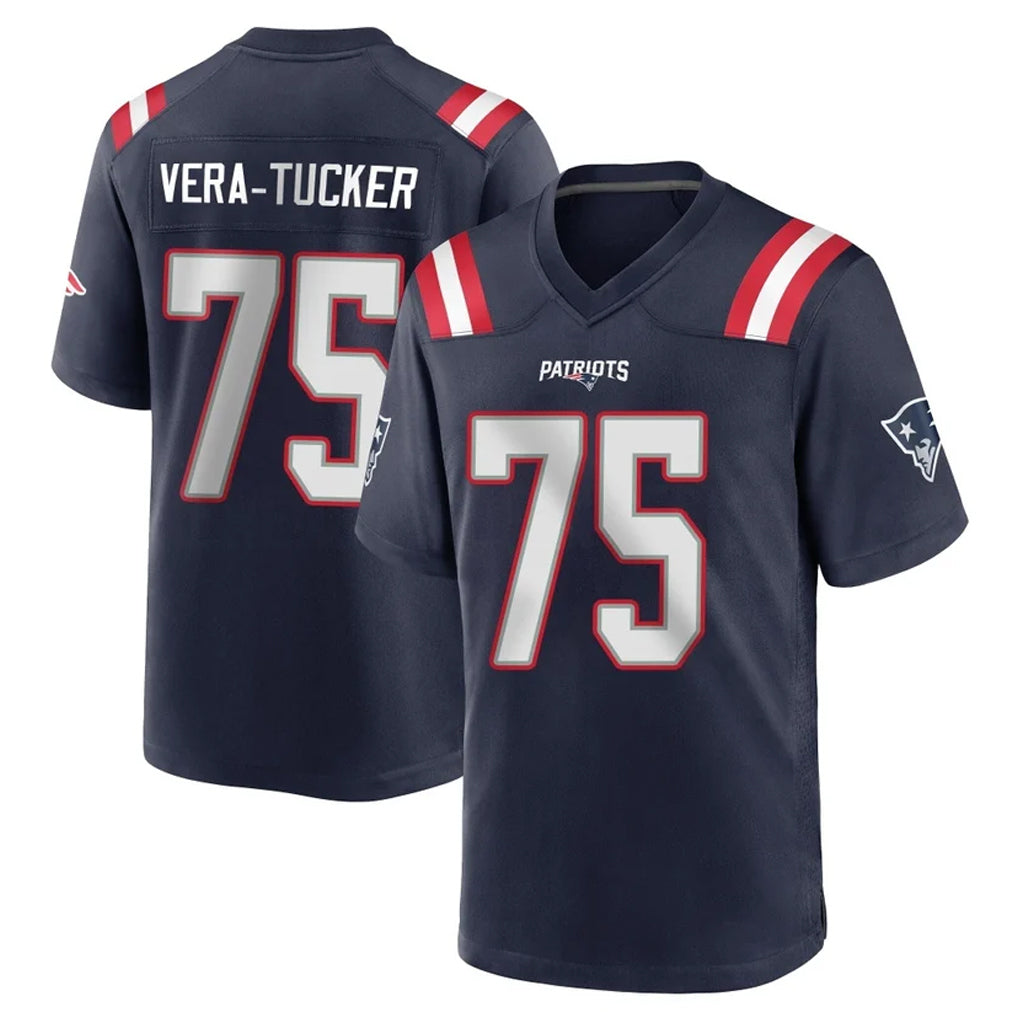 Tlead NE.Patriots #75 Alijah Vera-Tucker Player Navy Home Game Stitched Jerseys