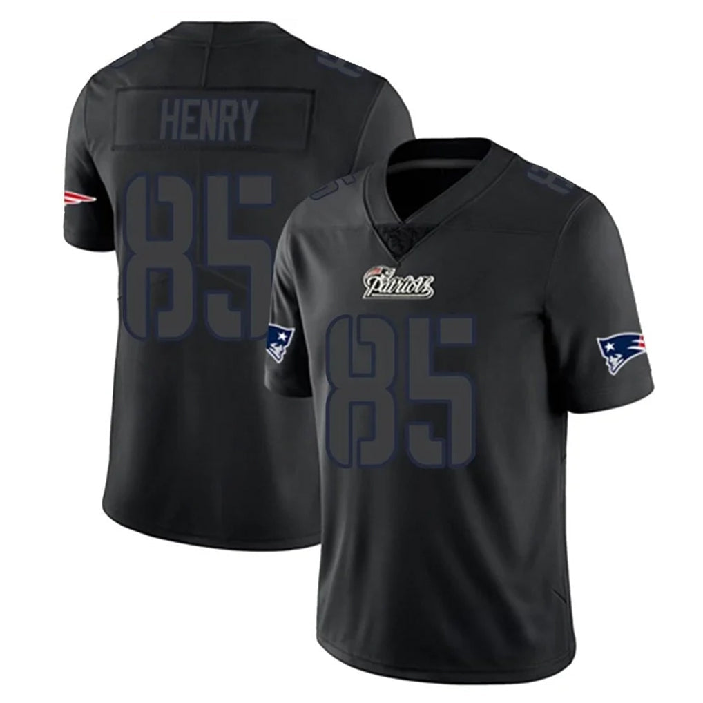 Tlead NE.Patriots #85 Hunter Henry Player Black Impact LImited Home Game Stitched Jerseys