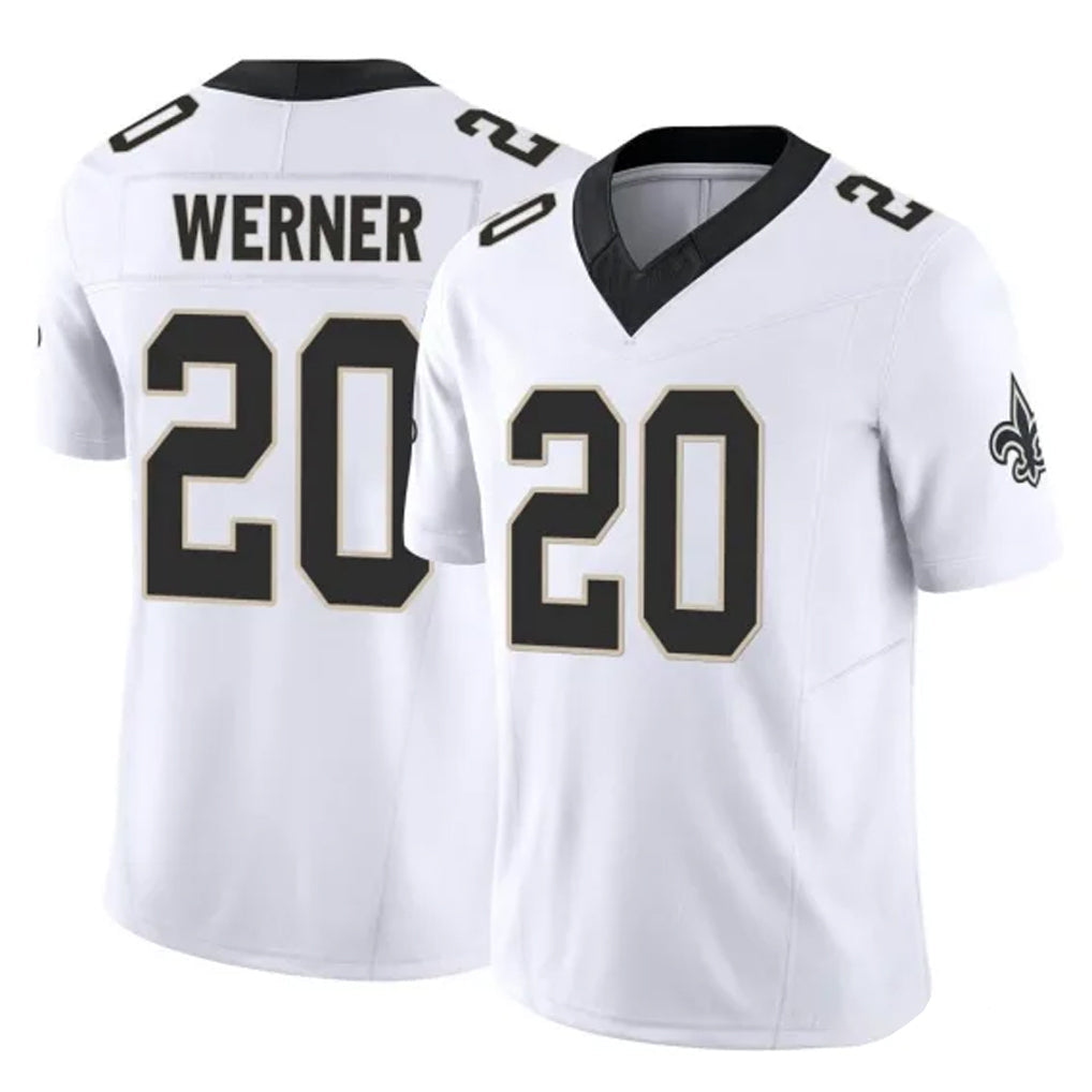 Tlead NO.Saints #20 Pete Werner Player White Limited Vapor F.U.S.E. Home Game Stitched Jerseys
