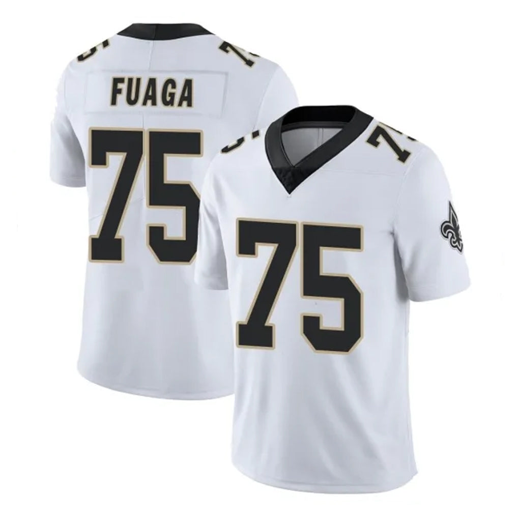 Tlead NO.Saints #75 Taliese Fuaga Player White Limited Vapor Untouchable Home Game Stitched Jerseys