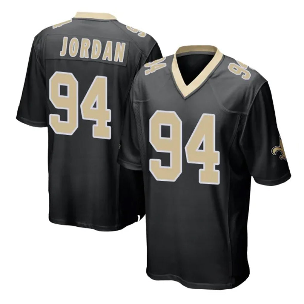 Tlead NO.Saints #94 Cameron Jordan Player Black Home Game Stitched Jerseys