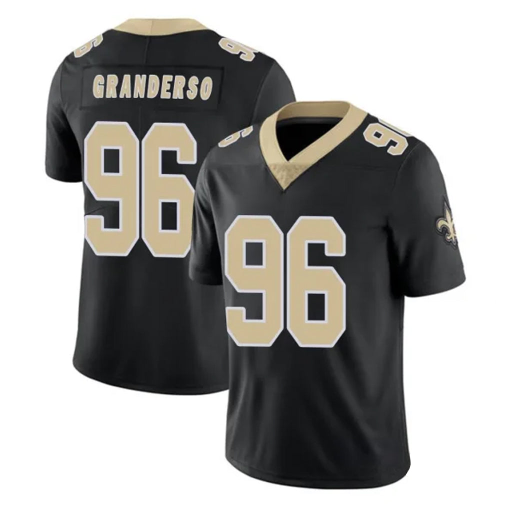 Tlead NO.Saints #96 Carl Granderson Player Black Limited Vapor Untouchable Home Game Stitched Jerseys