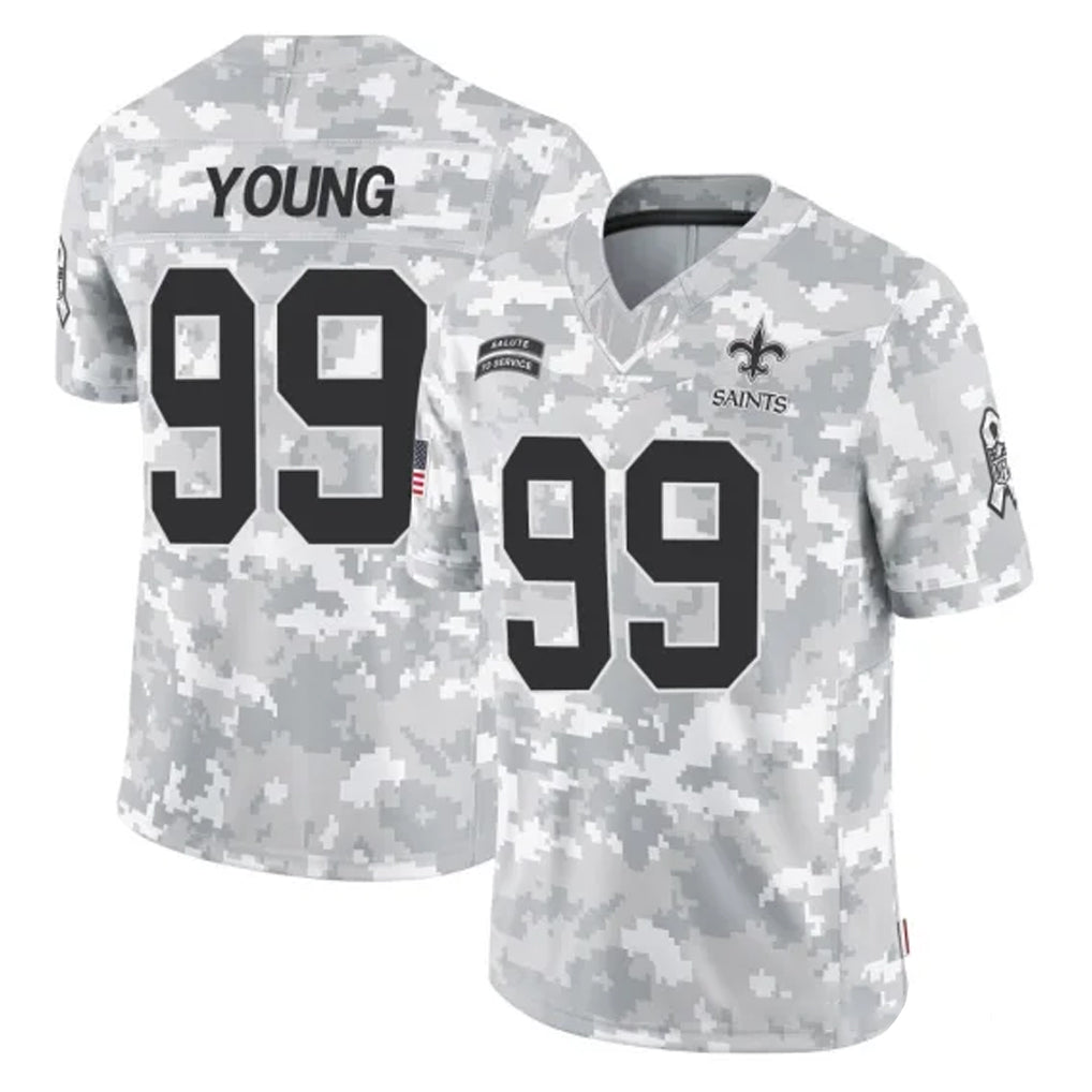 Tlead NO.Saints #99 Chase Young Player Arctic Camo Salute To Service Limited Game Stitched Jerseys