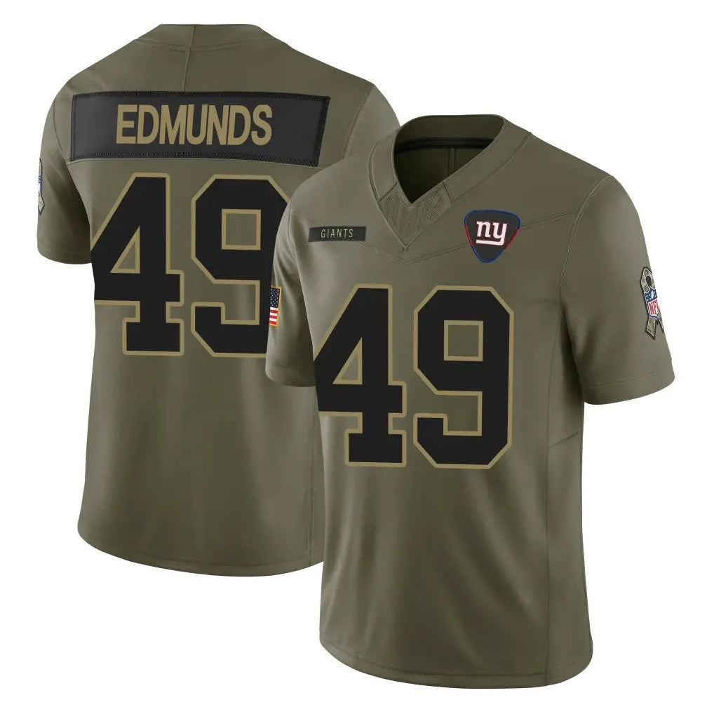 Tlead NY.Giants #49 Tremaine Edmunds Player Olive 2025 Salute To Service Limited Stitched Jerseys