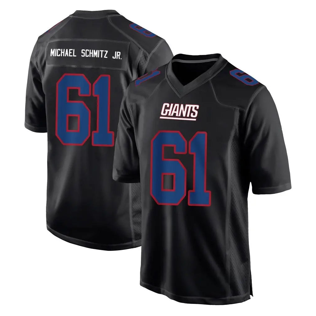 Tlead NY.Giants #61 John Michael Schmitz Jr. Player Carbon Fashion Limited Home Game Stitched Jerseys