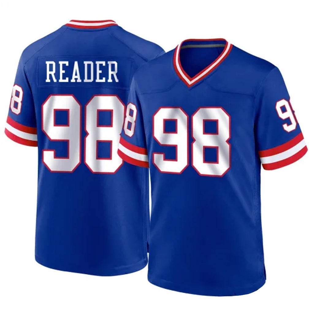 Tlead NY.Giants #98 DJ Reader Player Royal Classic Home Game Stitched Jerseys