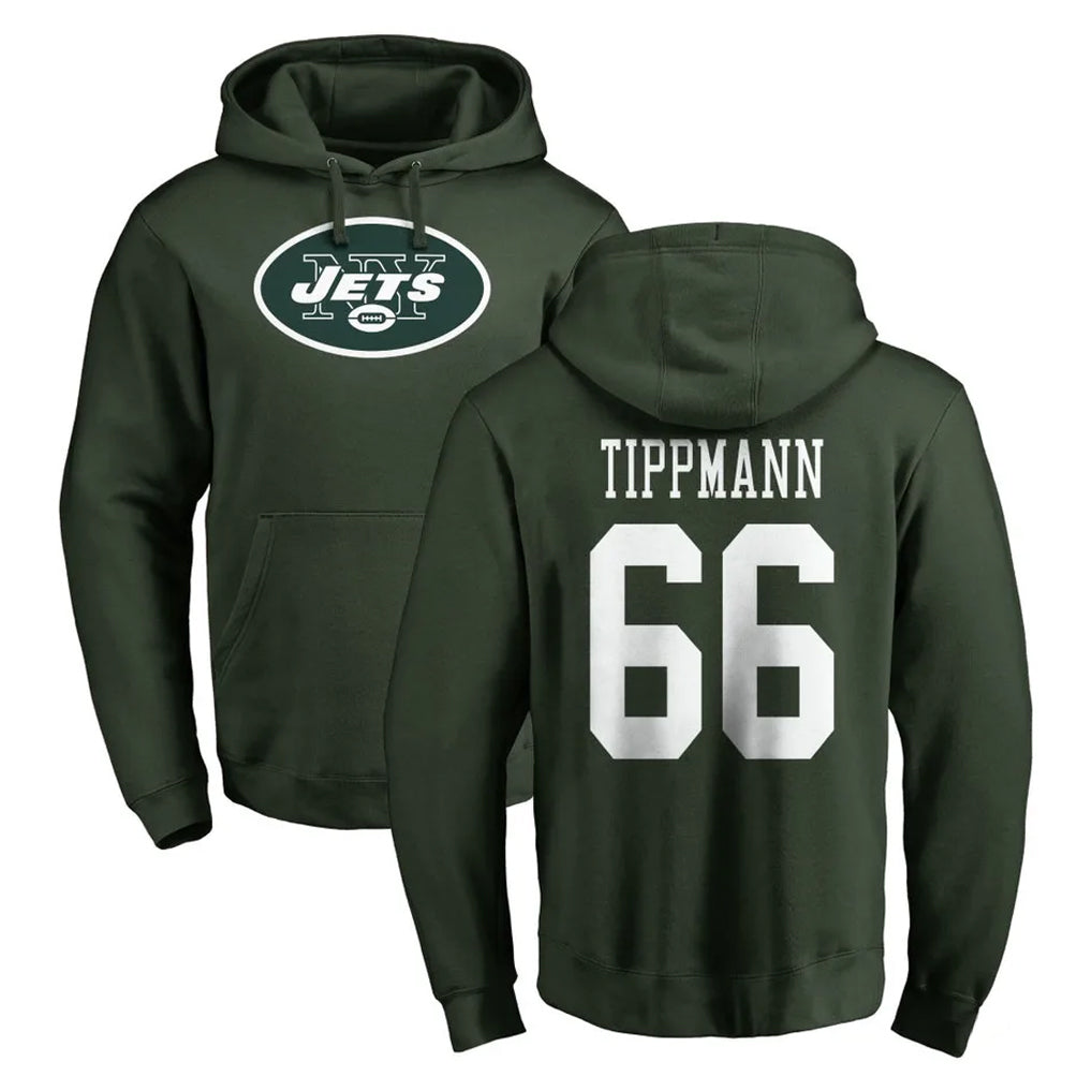 Tlead NY.Jets #66 Joe Tippmann Player Green LOGO Pullover Hoodies Limited Game Stitched Jerseys