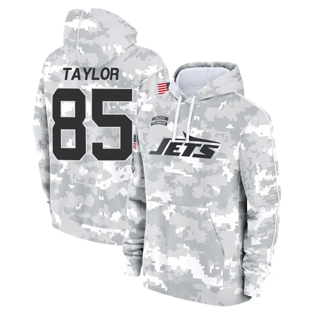 Tlead NY.Jets #85 Mason Taylor Player Arctic Camo Salute to Service Pullover Hoodies Limited Game Stitched Jerseys