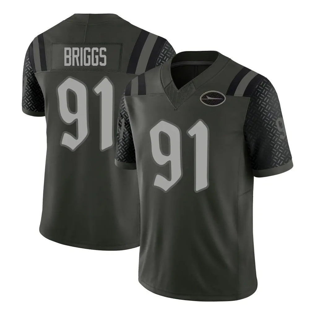 Tlead NY.Jets #91 Jowon Briggs Player Green Limited 2025 Rivalries Collection Home Game Stitched Jerseys