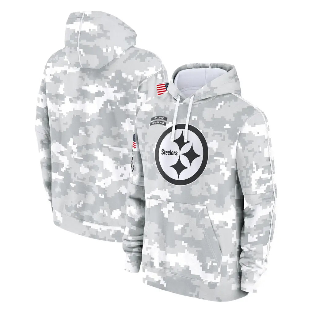 Tlead P.Steelers Arctic Camo Limited Salute to Service Pullover Hoodies Game Blank Player Stitched Jerseys