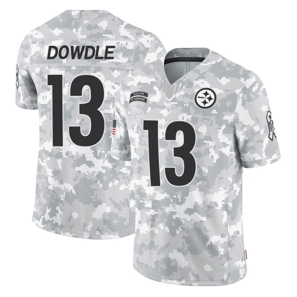 Tlead P.Steelers #13 Rico Dowdle Player Arctic Camo Limited Salute To Service Home Game Stitched Jerseys