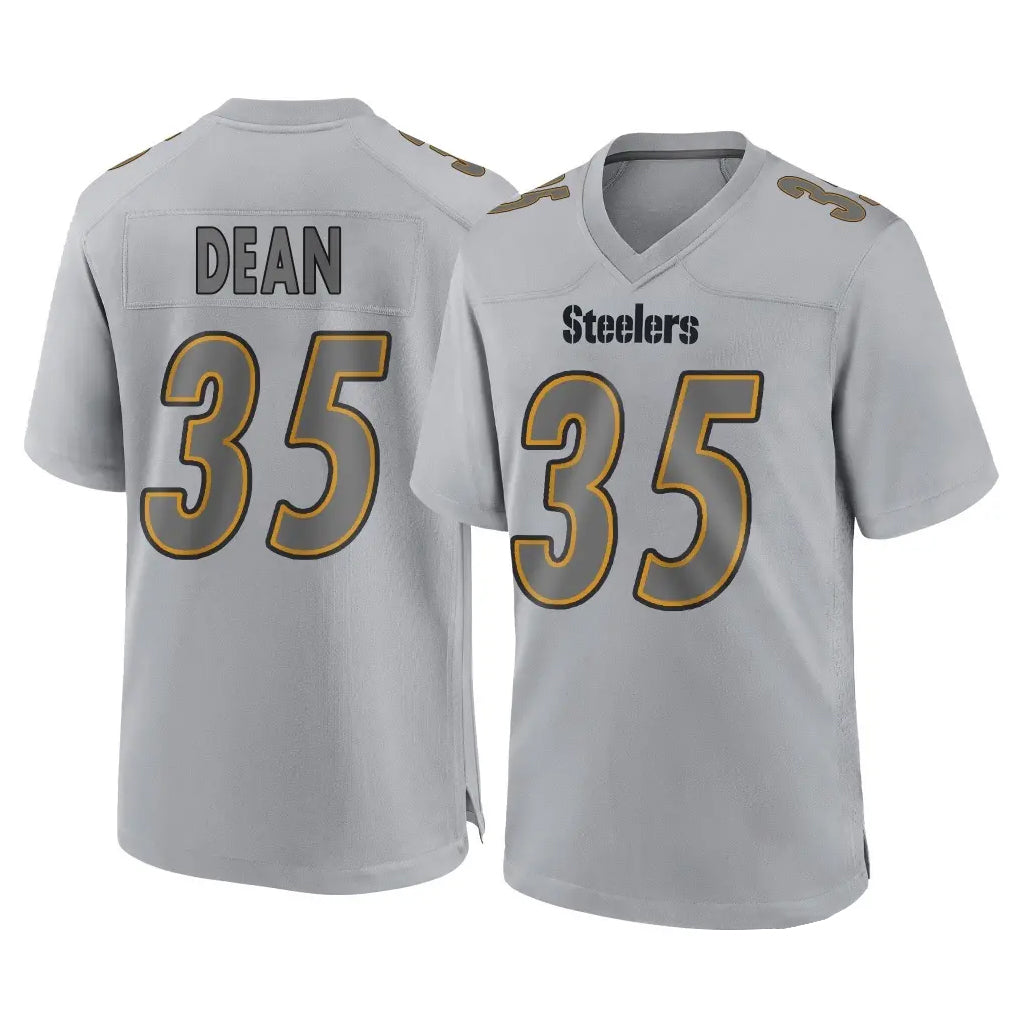 Tlead P.Steelers #35 Jamel Dean Player Gray Atmosphere Fashion Home Game Stitched Jerseys