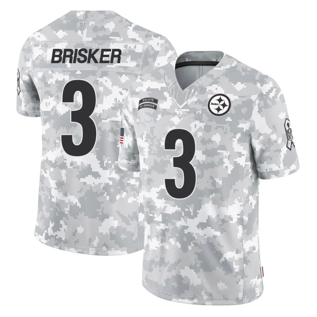 Tlead P.Steelers #3 Jaquan Brisker Player Arctic Camo Limited Salute To Service Home Game Stitched Jerseys