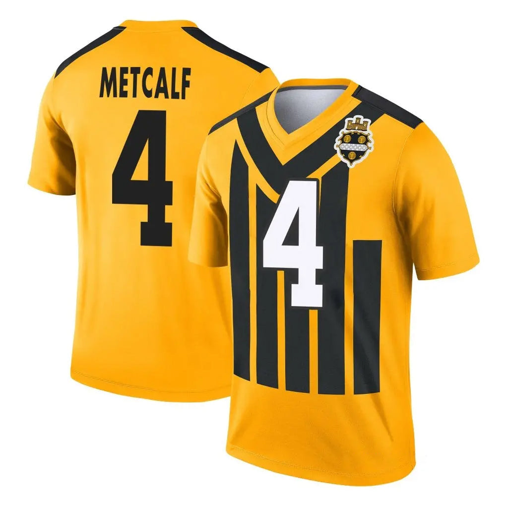 Tlead P.Steelers #4 DK Metcalf Player Gold Legend Limited 1933 Throwback Performance Home Game Stitched Jerseys