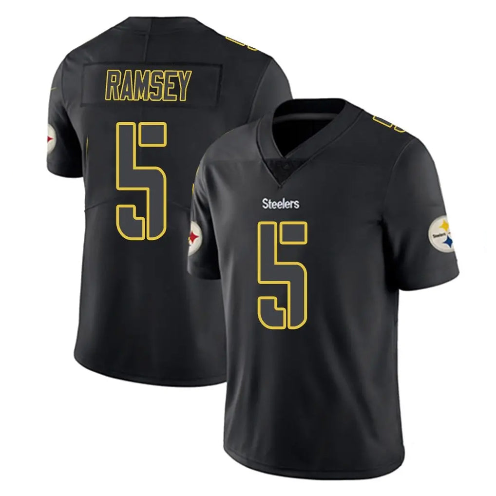 Tlead P.Steelers #5 Jalen Ramsey Player Black Impact Limited Home Game Stitched Jerseys