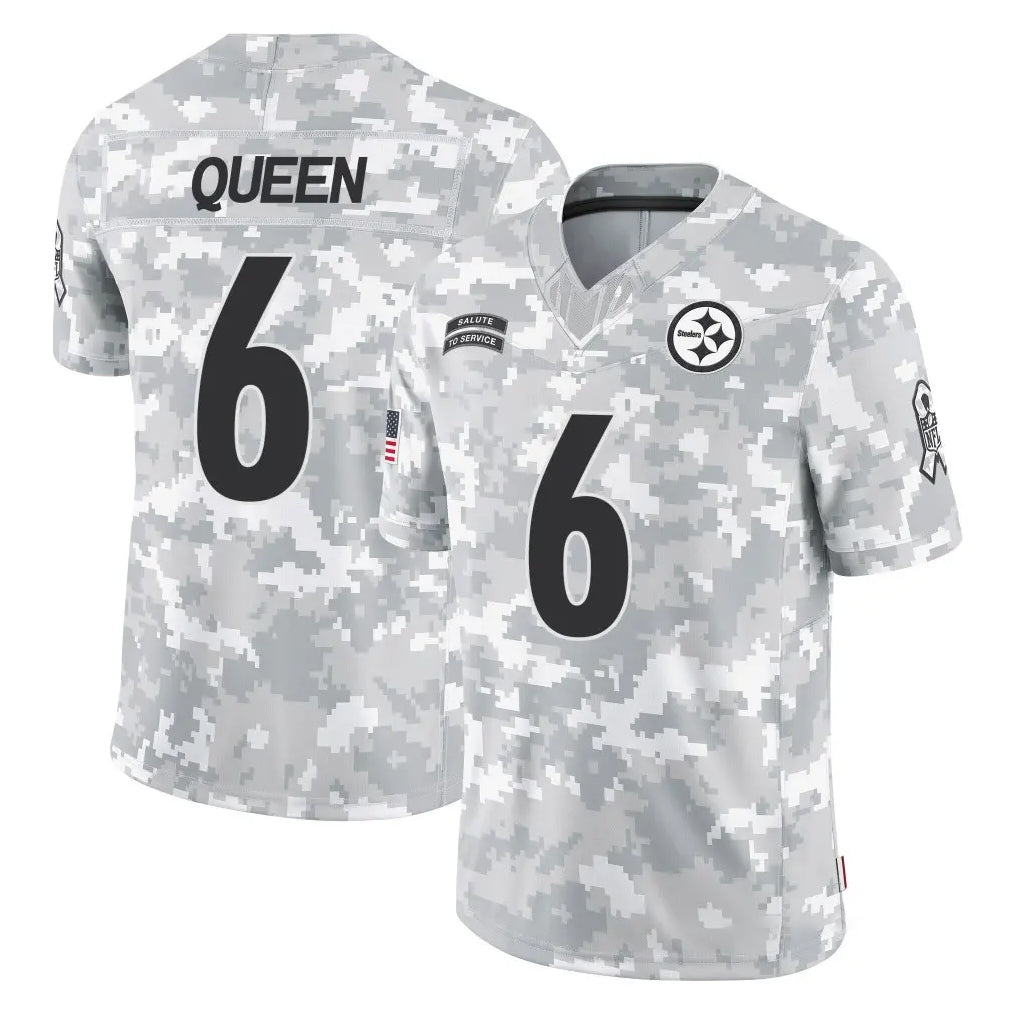 Tlead P.Steelers #6 Patrick Queen Player Arctic Camo Limited Salute To Service Home Game Stitched Jerseys