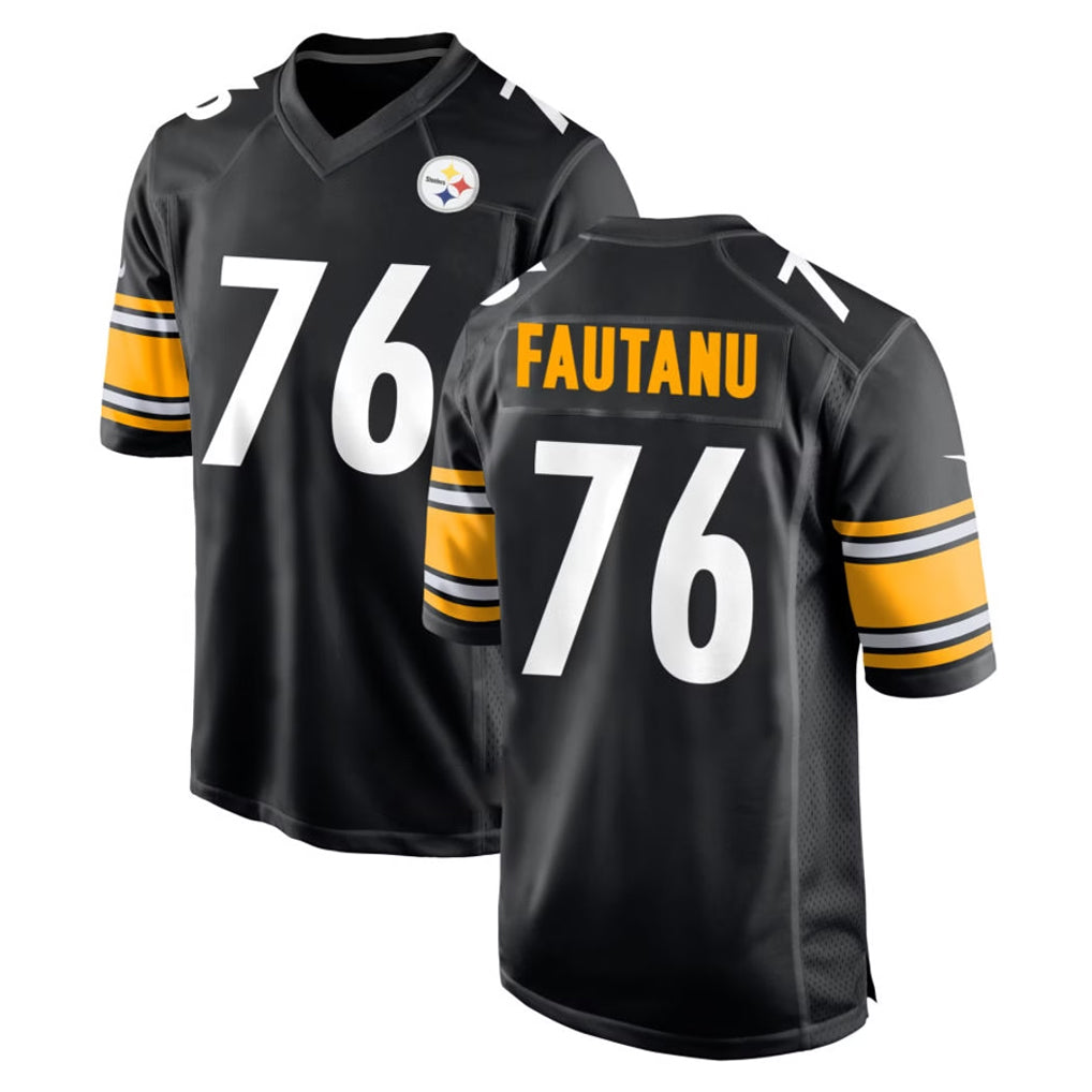 Tlead P.Steelers #76 Troy Fautanu Player Black Home Game Stitched Jerseys