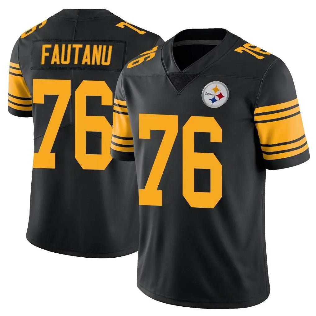 Tlead P.Steelers #76 Troy Fautanu Player Black Limited Color Rush Home Game Stitched Jerseys