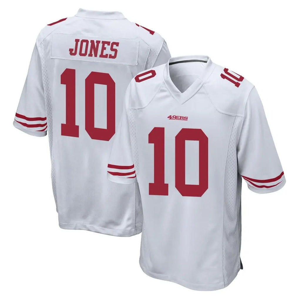 Tlead SF.49ers #10 Mac Jones Player White Home Game Stitched Jerseys