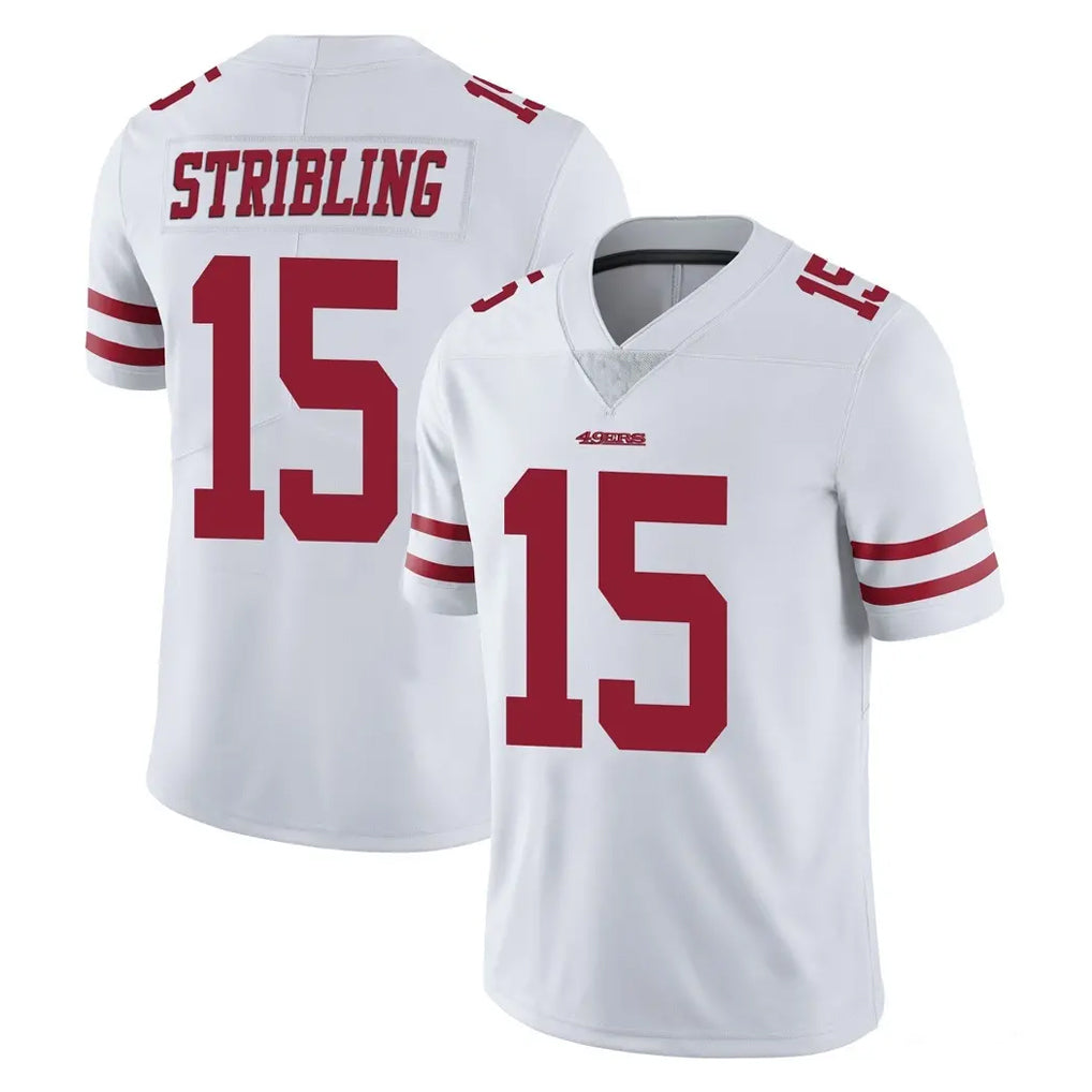 Tlead SF.49ers #15 De'Zhaun Stribling Player White Limited Vapor Untouchable Home Game Stitched Jerseys