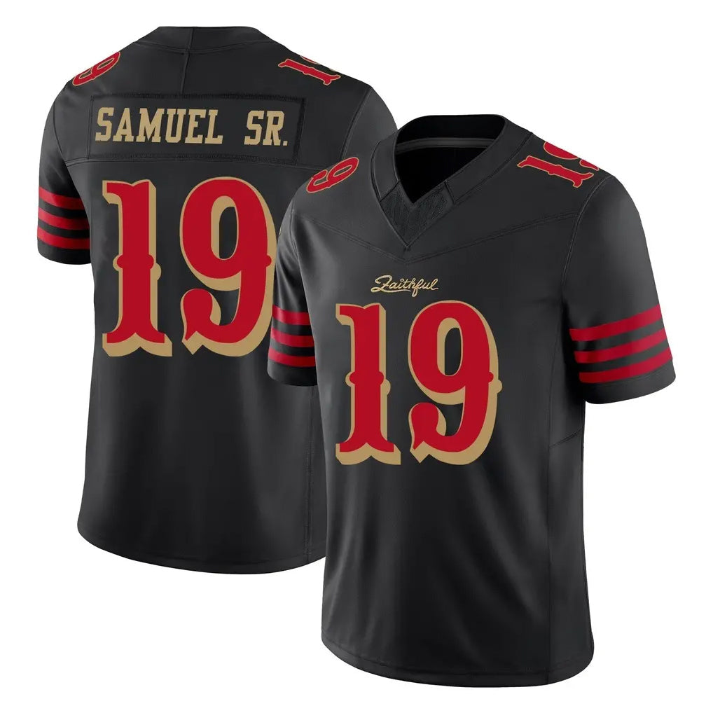 Tlead SF.49ers #19 Deebo Samuel Sr. Player Black Limited Rivalries Collection Home Game Stitched Jerseys