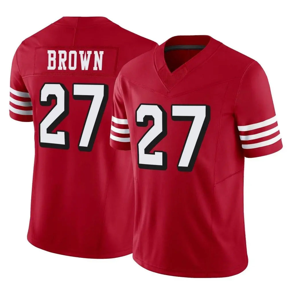 Tlead SF.49ers #27 Ji'Ayir Brown Player Red Limited Alternate Vapor F.U.S.E. Home Game Stitched Jerseys