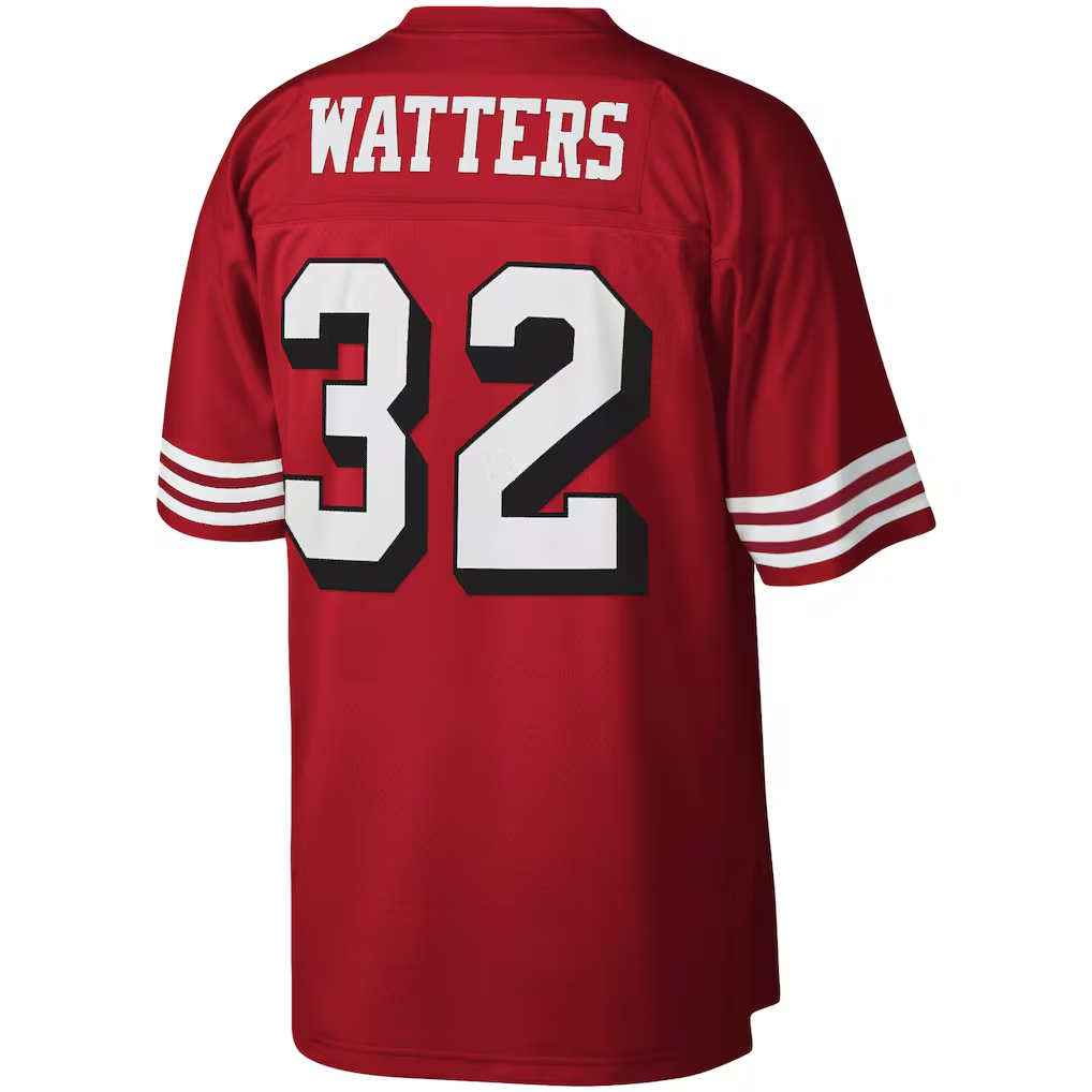 Tlead SF.49ers #32 Ricky Watters Mitchell & Ness Scarlet Legacy Replica Jersey