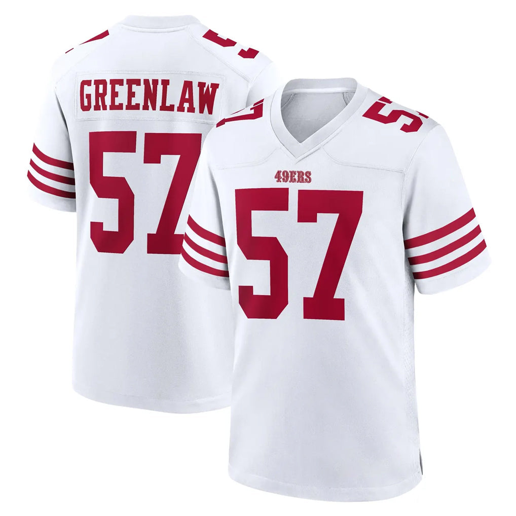 Tlead SF.49ers #57 Dre Greenlaw Player White Game Home Stitched Jerseys