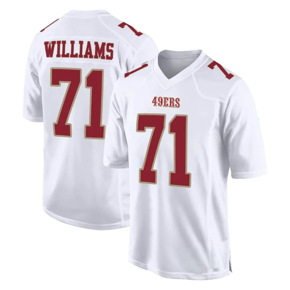 Tlead SF.49ers #71 Trent Williams Player White Fashion Home Game Stitched Jerseys