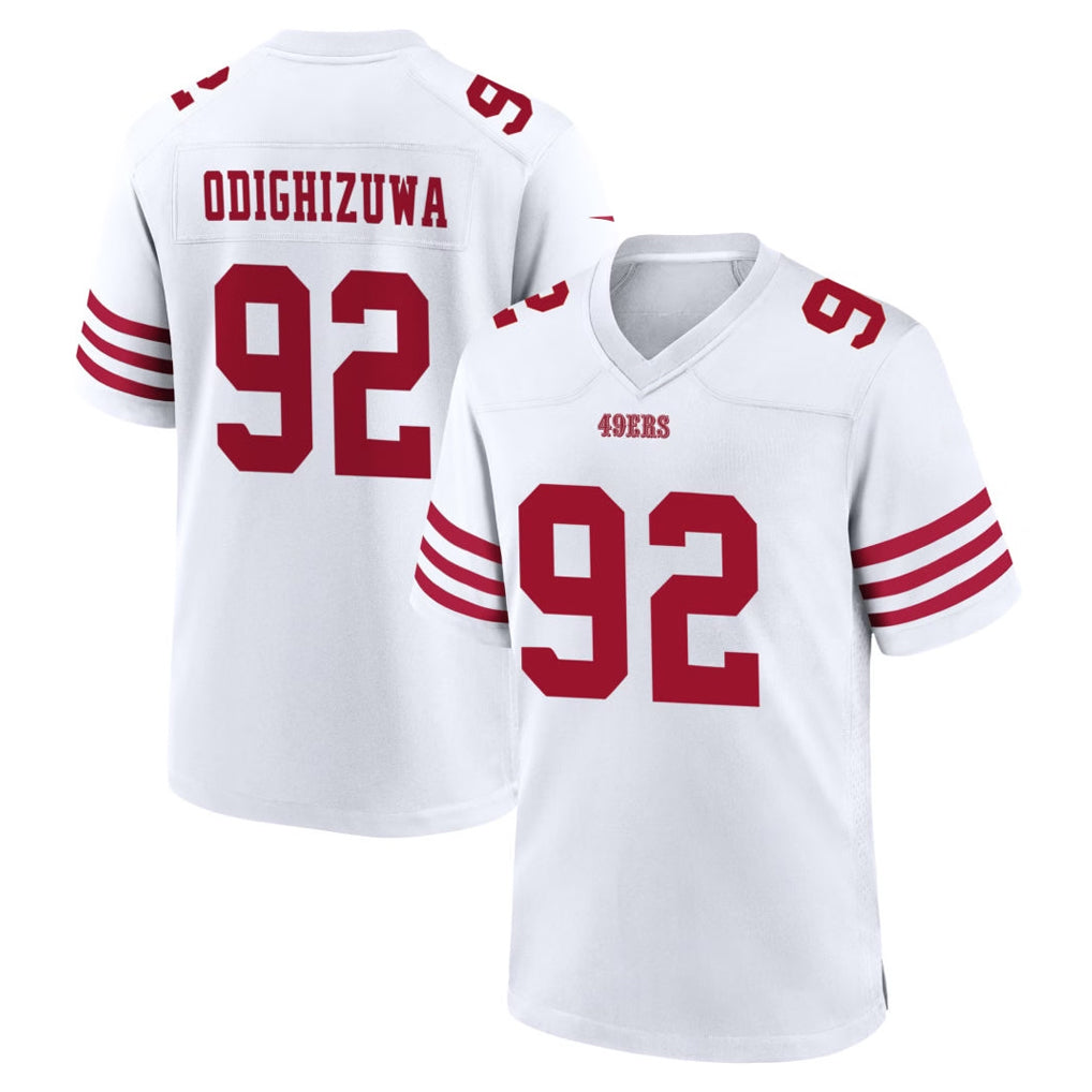 Tlead SF.49ers #92 Osa Odighizuwa Player White Game Home Stitched Jerseys