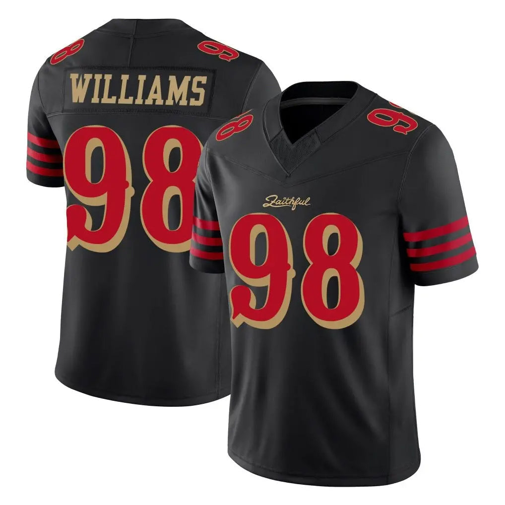 Tlead SF.49ers #98 Mykel Williams Player Black Limited Rivalries Collection Home Game Stitched Jerseys