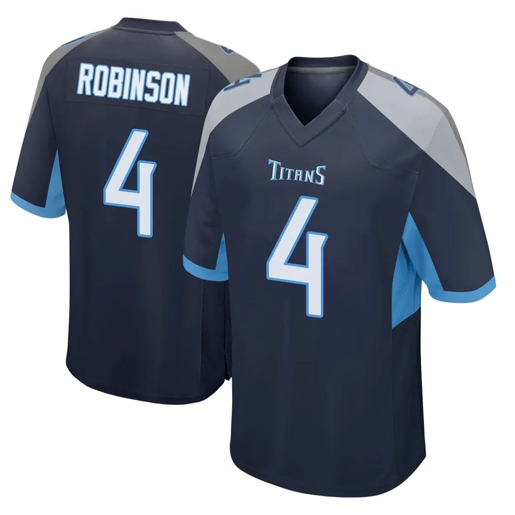 Tlead T.Titans #4 Wan'Dale Robinson Player Navy Home Game Stitched Jerseys