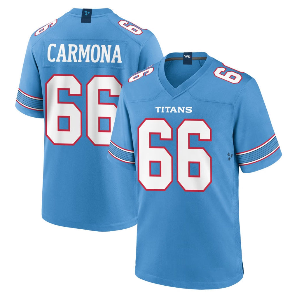 Tlead T.Titans #66 Fernando Carmona Jr. Player Light Blue 2026 Game Home Stitched Jerseys