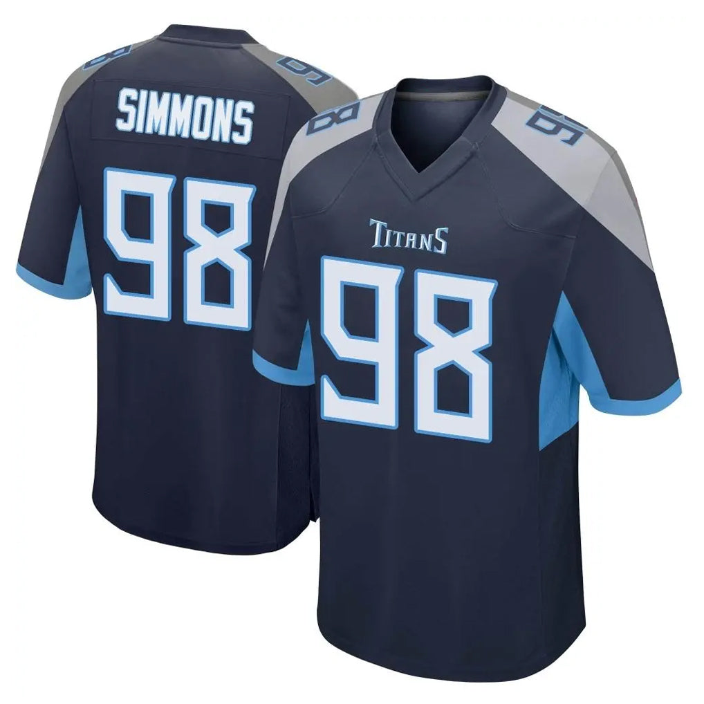Tlead T.Titans #98 Jeffery Simmons Player Navy Home Game Stitched Jerseys