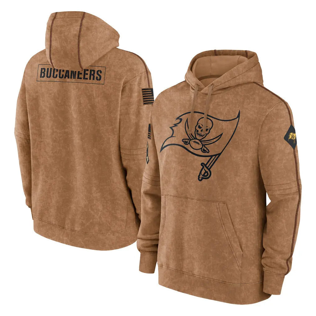 Tlead TB.Buccaneers Blank Player Brown Limited Salute to Service Pullover Hoodies Game Stitched Jerseys