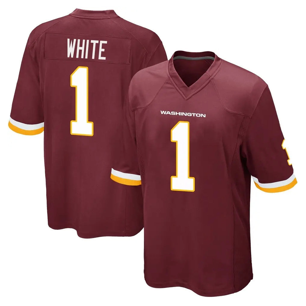 Tlead W.Commanders #1 Rachaad White Player Burgundy Team Color Home Game Stitched Jerseys