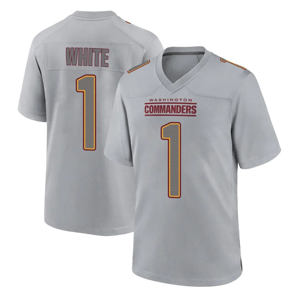 Tlead W.Commanders #1 Rachaad White Player Gray Atmosphere Fashion Home Game Stitched Jerseys